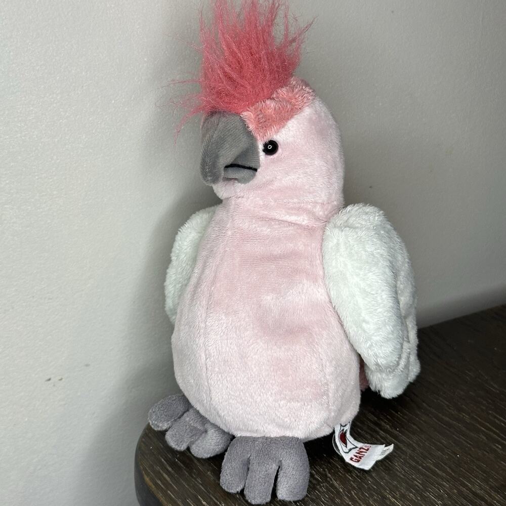 Webkinz Pink Cockatoo Bird Plush 8.5" Pink White Grey Crest Ganz